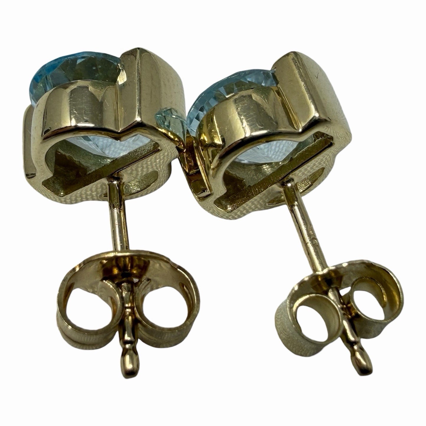 585 Gold Ohrstecker mit Blautopas | 14K