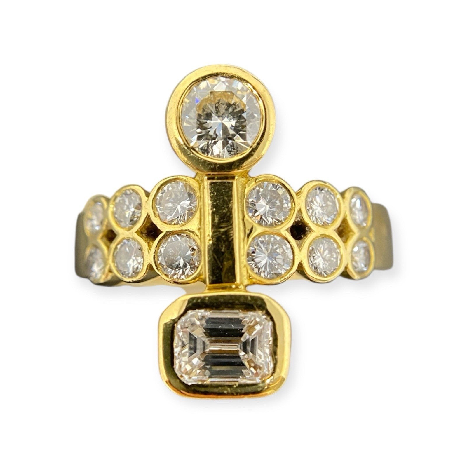 Diamant Ring Gelbgold 1ct Brillanten 18K/750 Gr. 56