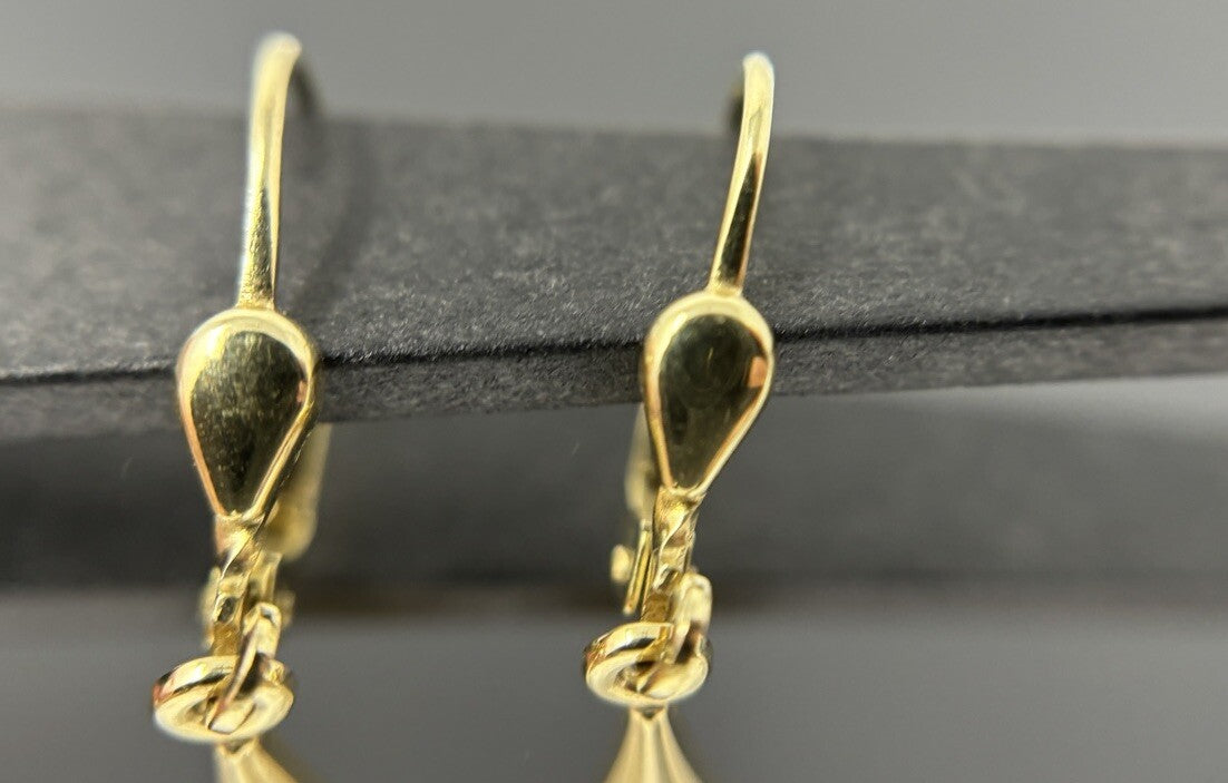 333 Gold Ohrhänger Ohrringe Vintage Perlierung Brillanten 2,5cm 8K 