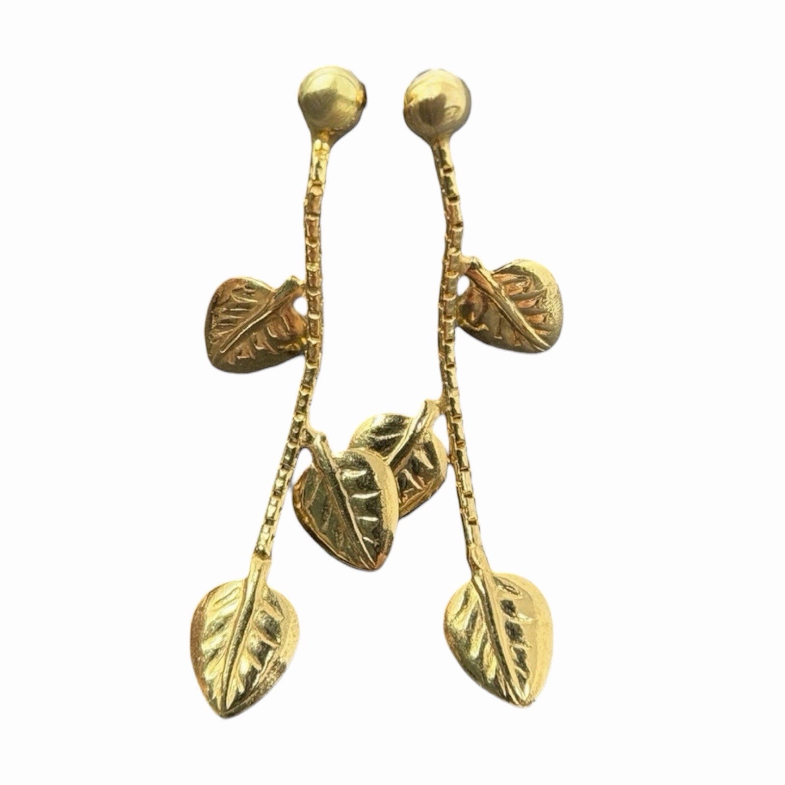 750 Gold Ohrringe Ohrstecker | Blätter - Naturinspiriertes Design 18K