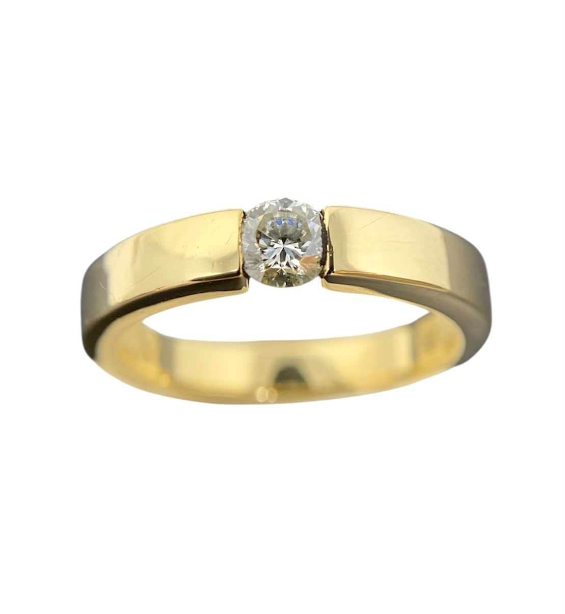 750 Gold Ring 0,25 ct Brillant Spannring Verlobungsring Gr. 54 18K 