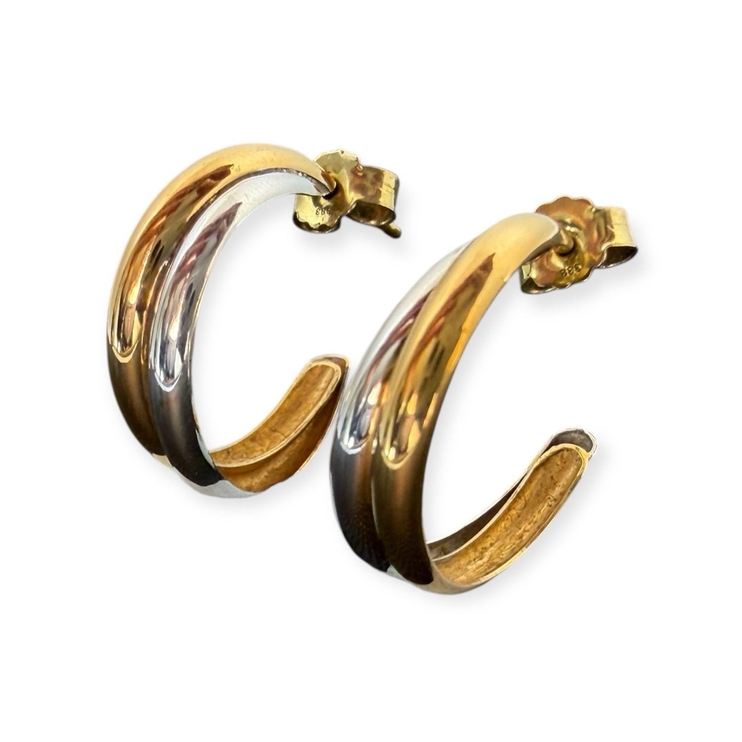 Gelbgold Weißgold Creolen Bicolor | 8K/333