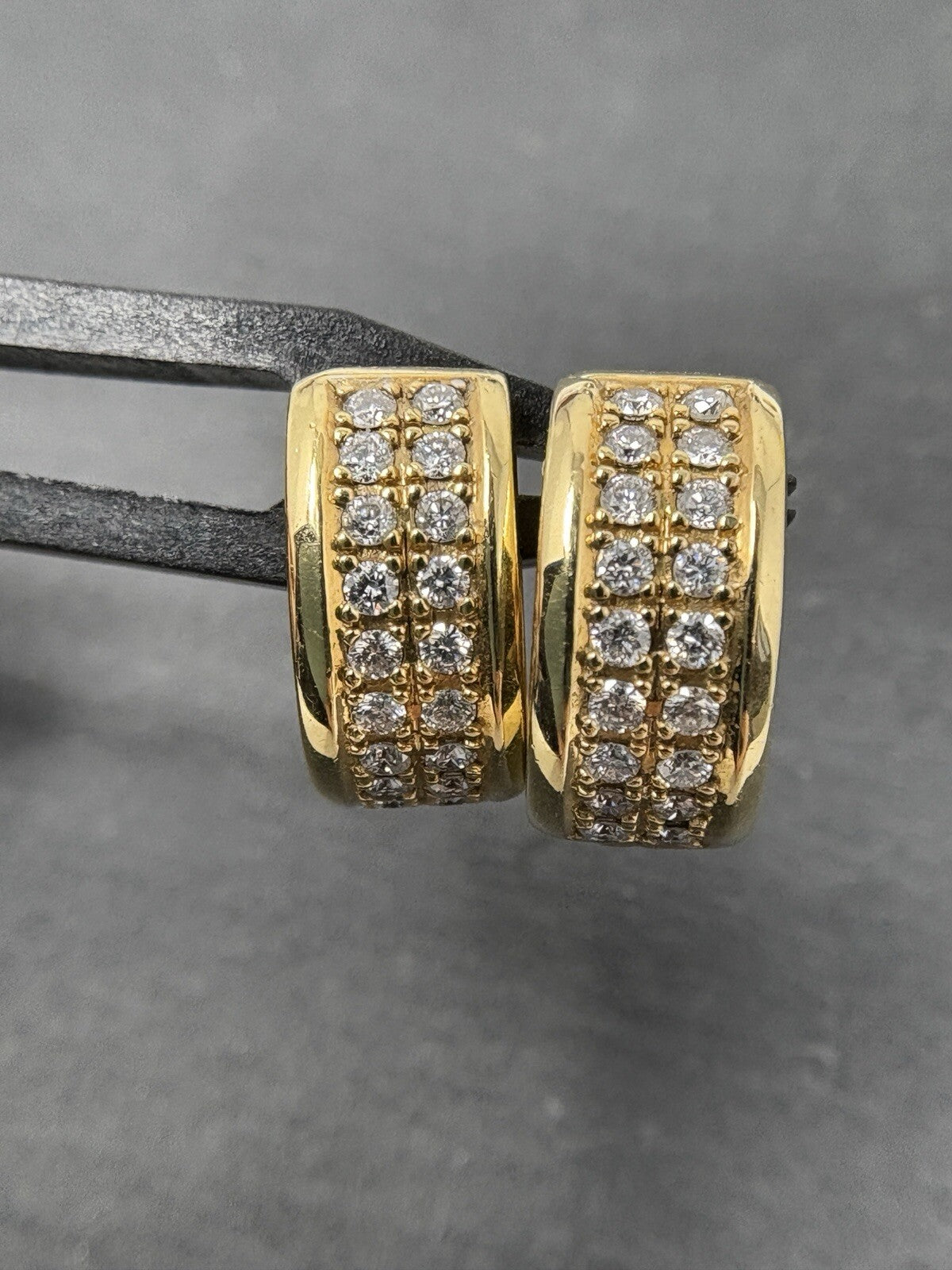 750 Gold Ohrringe Creolen 0,5ct Brillanten Diamanten 18K