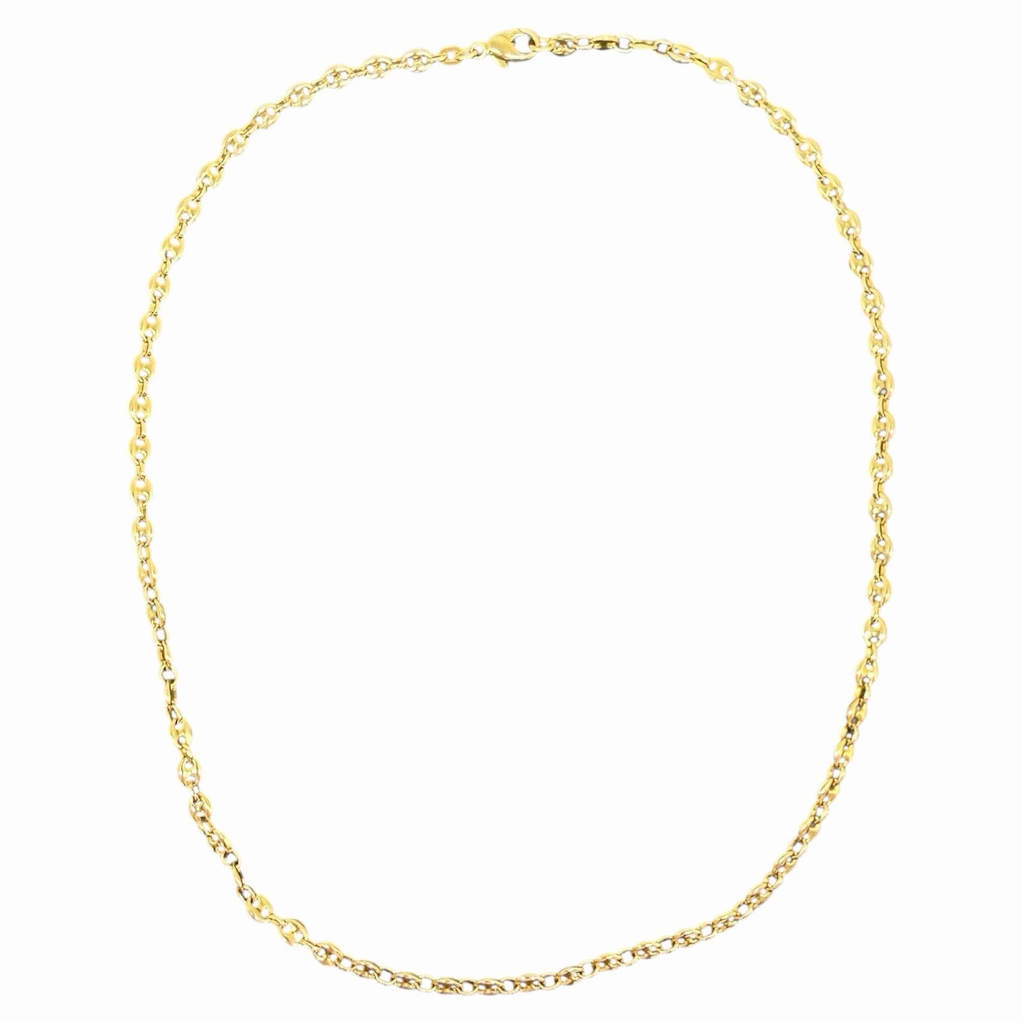 585 Gold Halskette Bohnenkette 4mm Gelbgold 51cm 14K