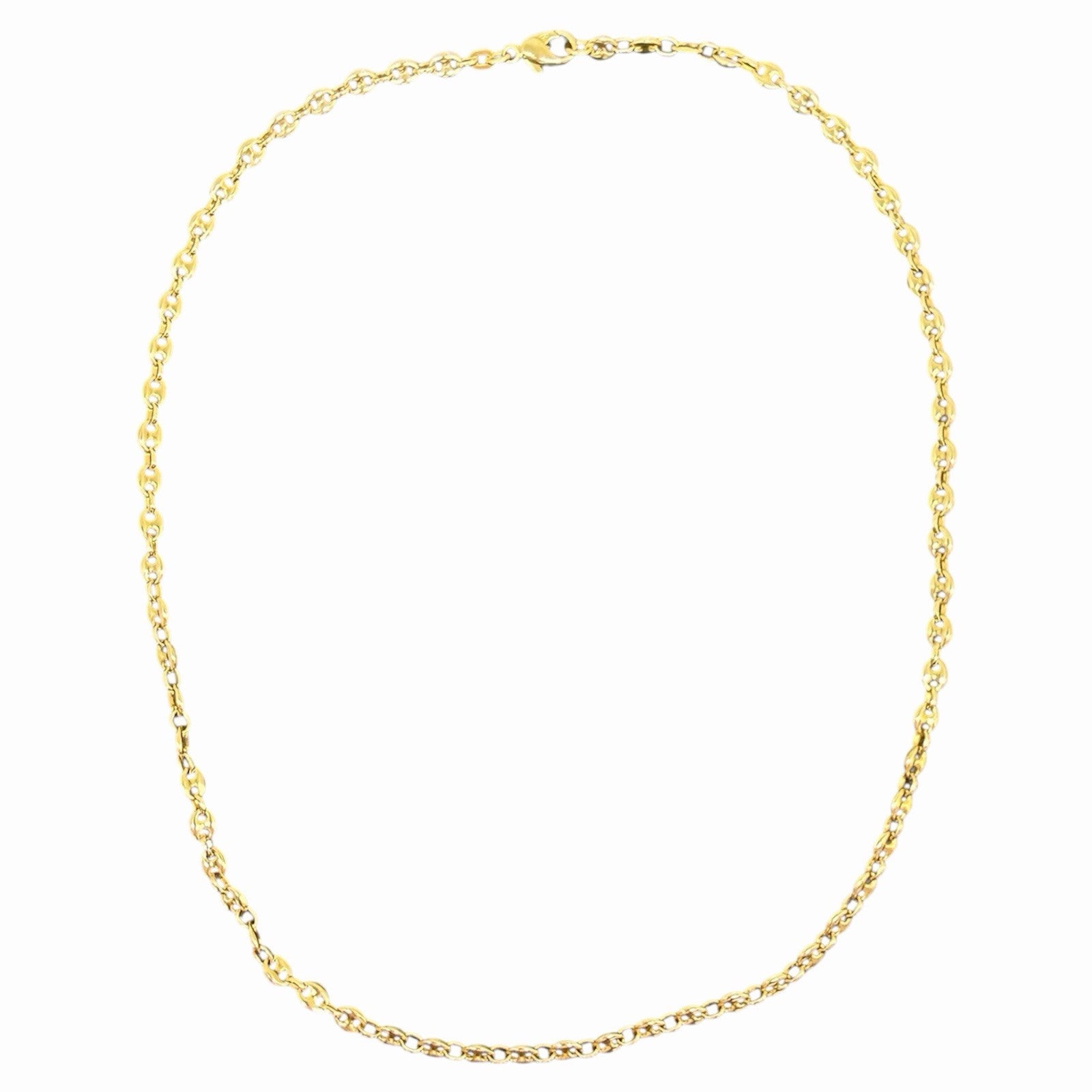 585 Gold Halskette Bohnenkette 4mm Gelbgold 51cm 14K