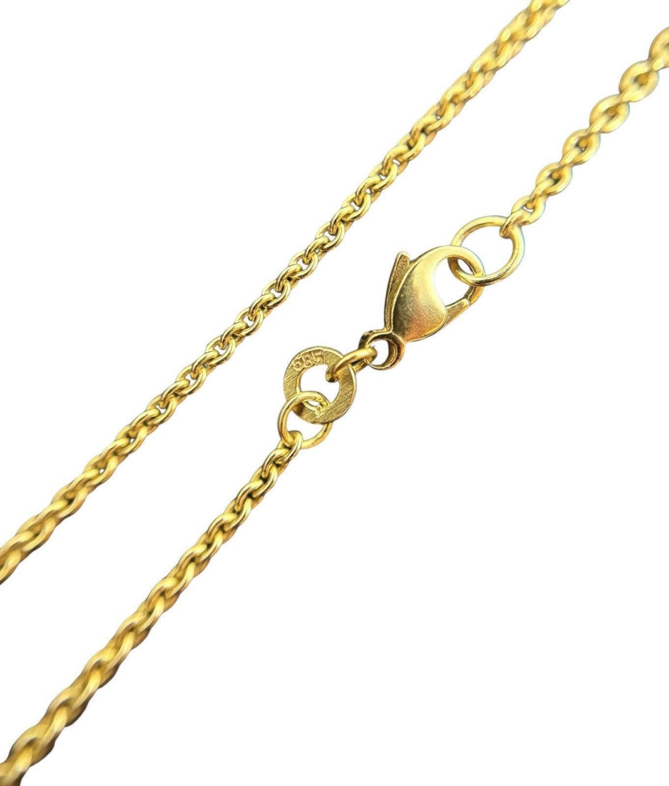 585 Gold Halskette Ankerkette Mit Kreuz Anhänger 41cm 1mm glänzend 14K