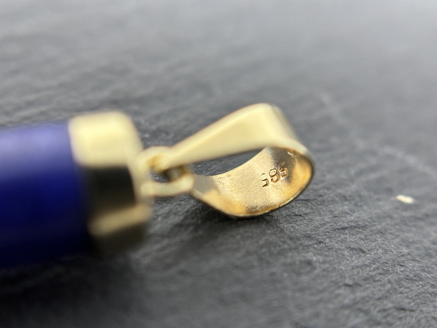 Gold Kreuz Lapislazuli 14K/585 Gelbgold Anhänger 3,5cm 