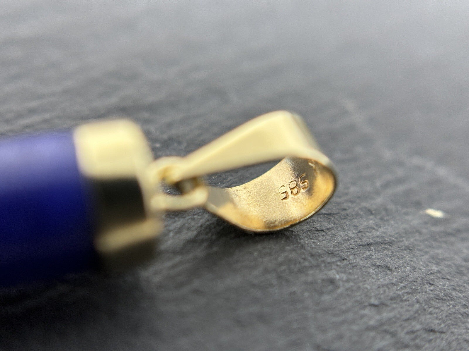 Gold Kreuz Lapislazuli 14K/585 Gelbgold Anhänger 3,5cm 