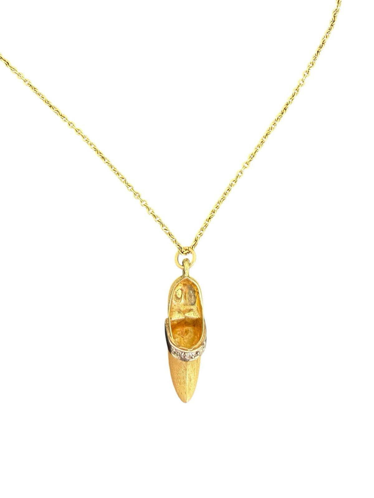 Gold Anhänger Schuh Mit Ankerkette | 14K/585