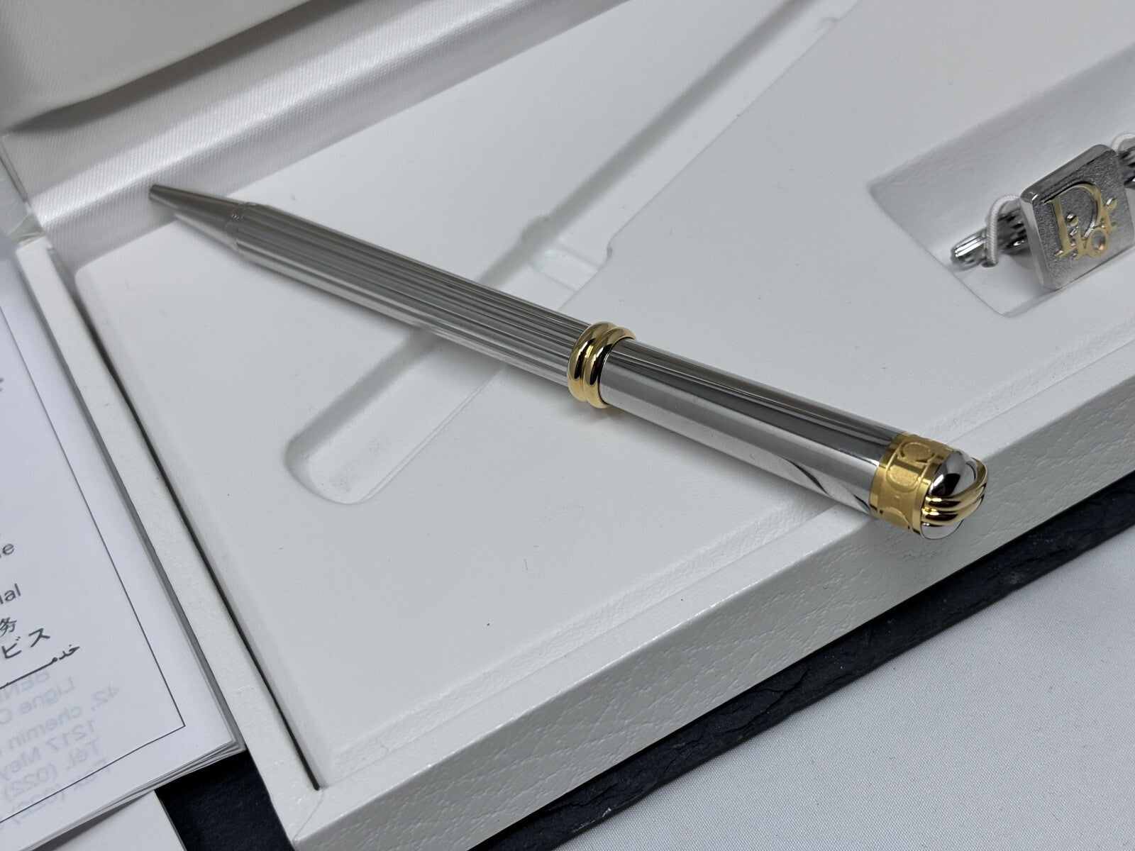 Dior Manschettenknöpfe und Kugelschreiber Full Set Vintage