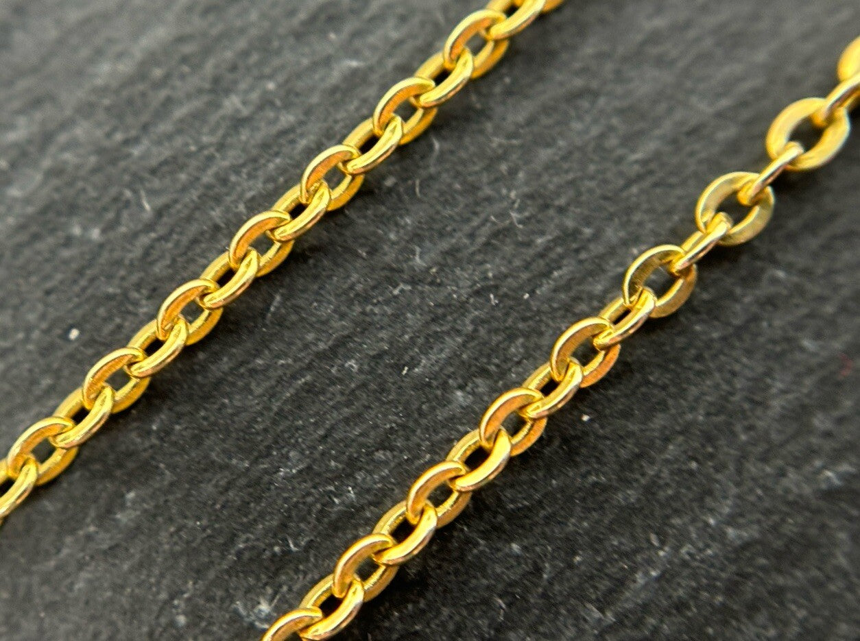 585 Gold Halskette Ankerkette 48cm 1mm 14K