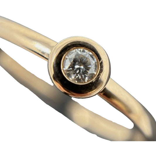 Gold Ring Rotgold 0,1ct Diamant 14K/585 Solitärring Gr.56