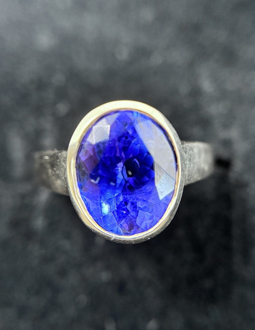 585 Gold Ring Tansanit 5ct Solitärring Harry Ivens 14K