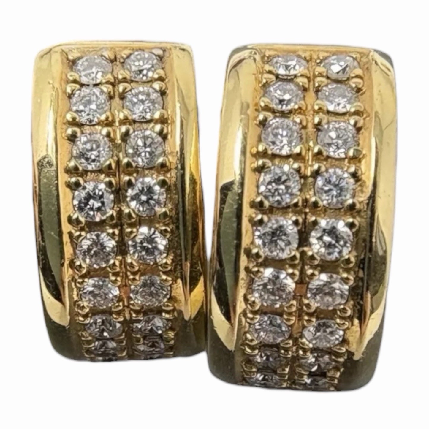 750 Gold Ohrringe Creolen 0,5ct Brillanten Diamanten 18K