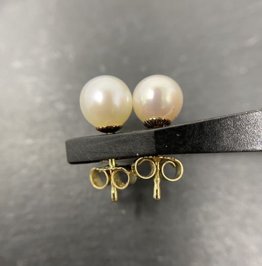 585 Gold Ohrstecker Perlenohrringe Perlenstecker | 14K