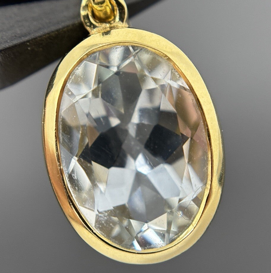 585 Gold Anhänger Aquamarin ca. 4,5ct mit 13x9,5mm Ovalschliff 14K