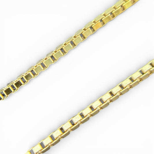 Gelbgold Kette Venezianerkette 42cm 1mm 8K/333 massiv glänzend