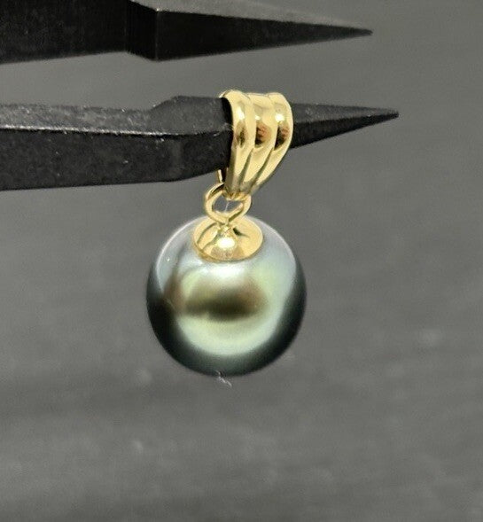 Gold Anhänger 14K/585 Tahitiperle ca.10mm Kugel 