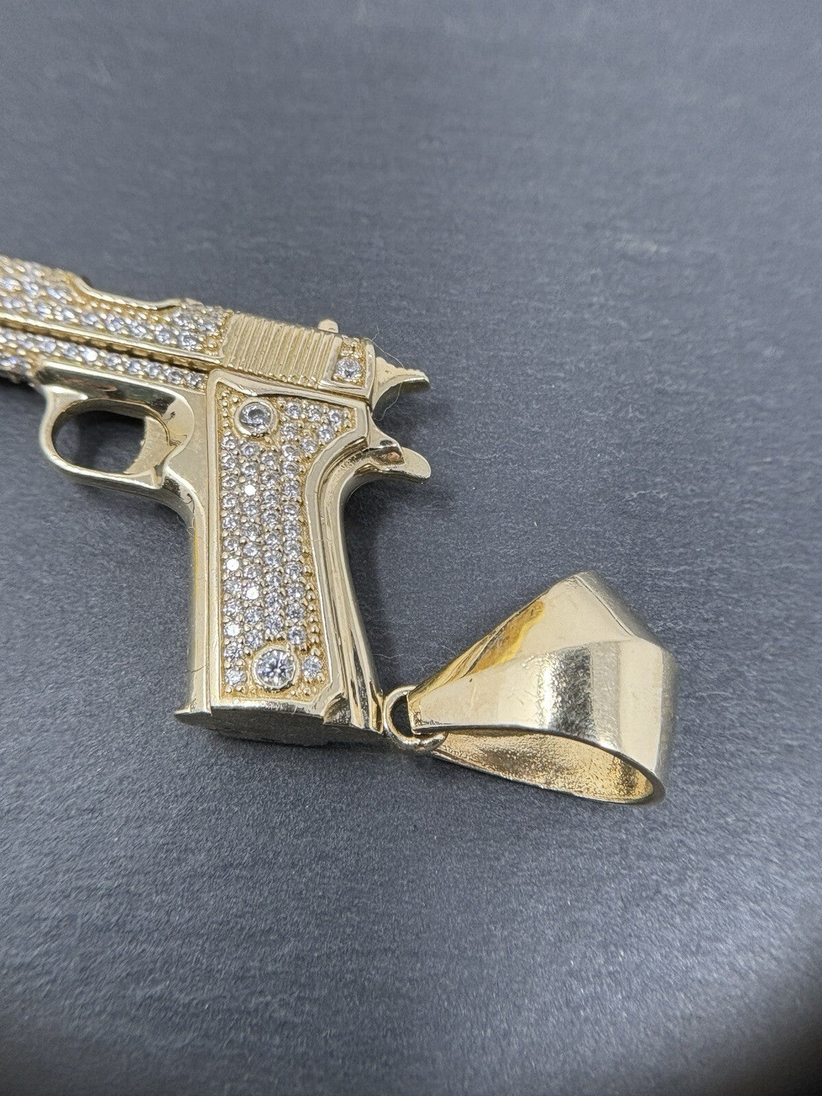 585 Gold Anhänger Pistole 274 Diamanten ca. 1,7ct Farbe  H 14K