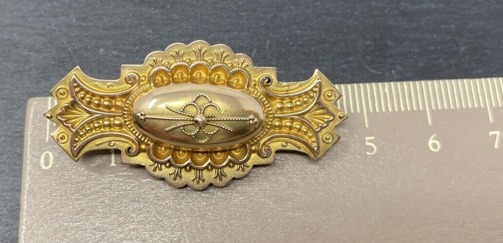 Antike Brosche Gelbgold 19/20 Jhd. viktorianisch 9K