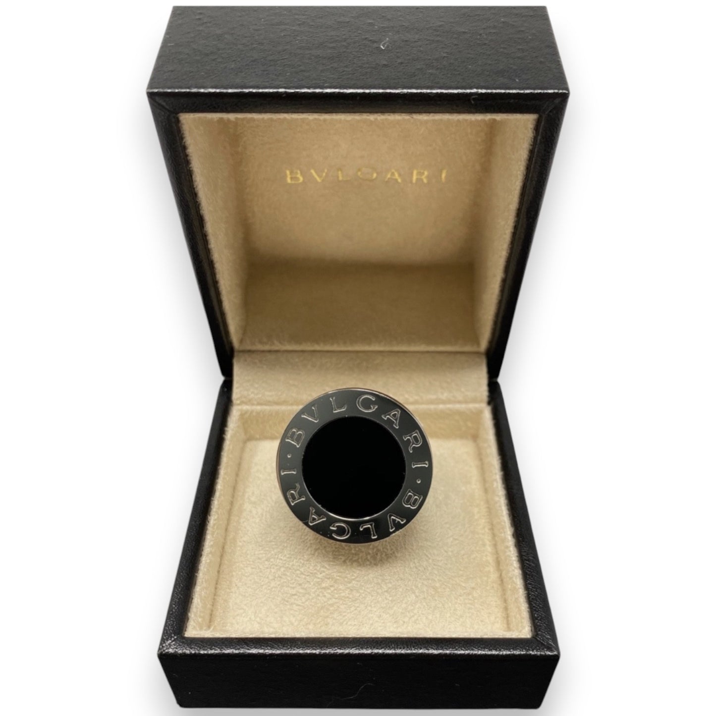 750 Bvlgari Ring Onyx 750 Weißgold | Gr. 60 18K