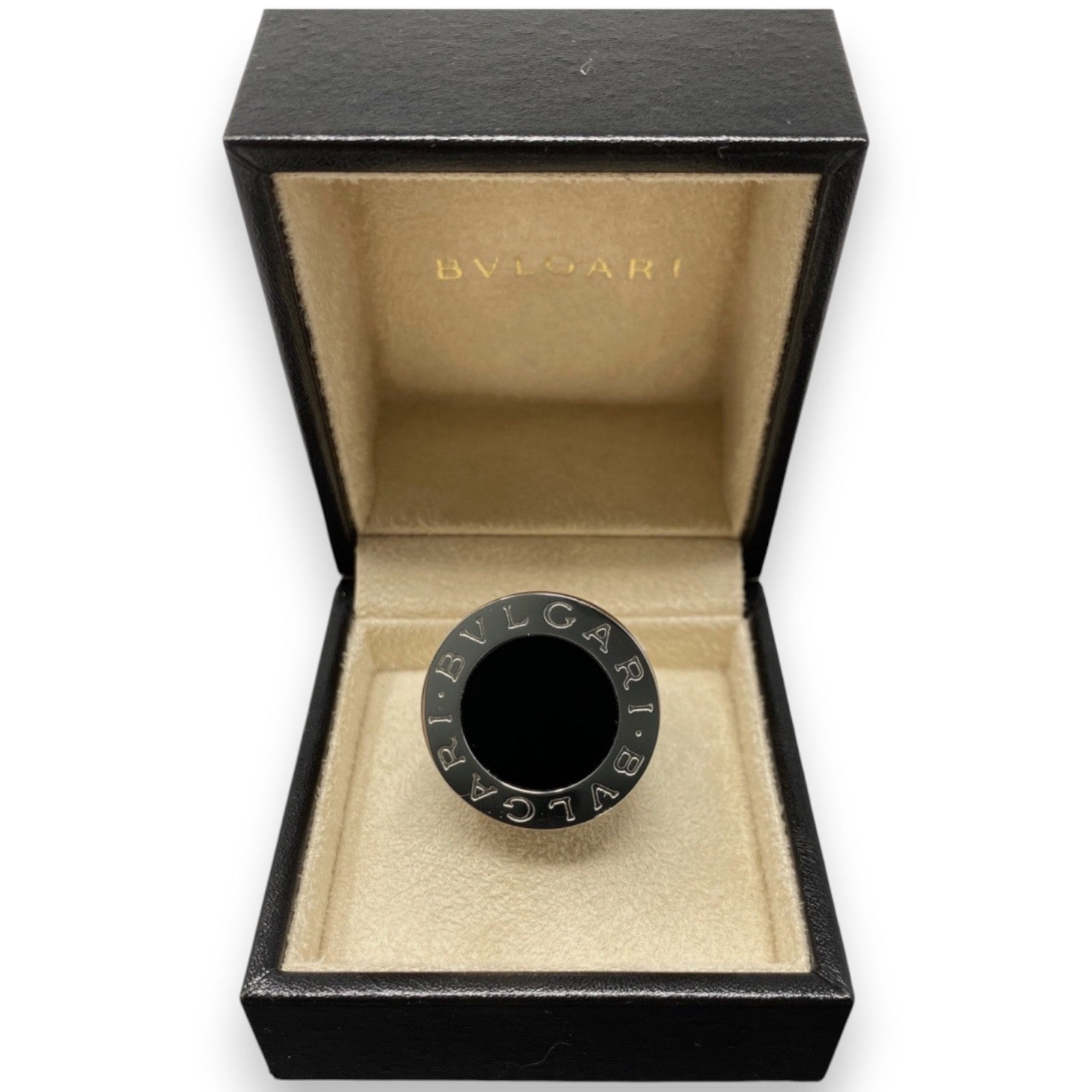 750 Bvlgari Ring Onyx 750 Weißgold | Gr. 60 18K