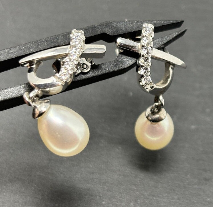 585 Gold Ohrringe Weißgold Südseeperlen 14K