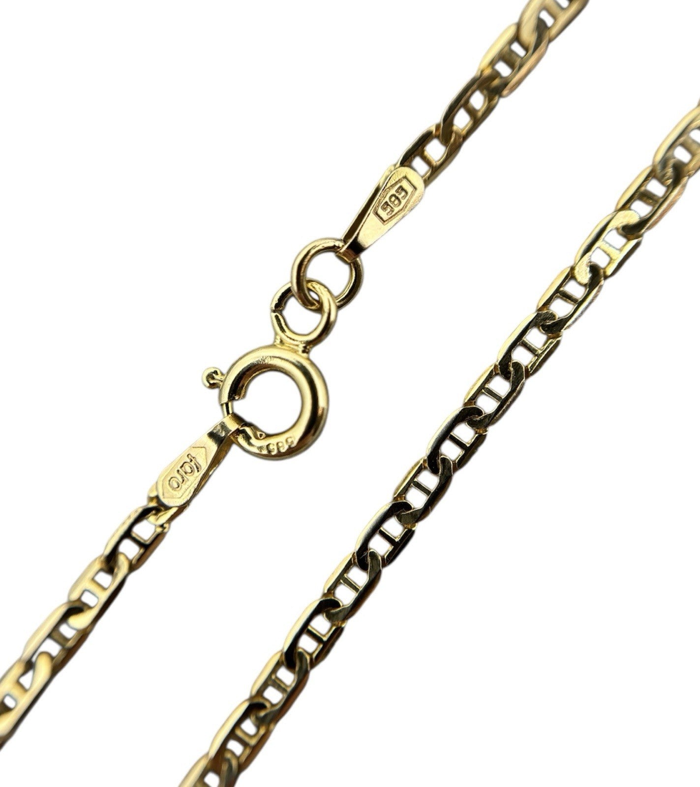 585 Gold Halskette Figarokette Panzerkette Gelbgold 44cm 1,9mm 14K