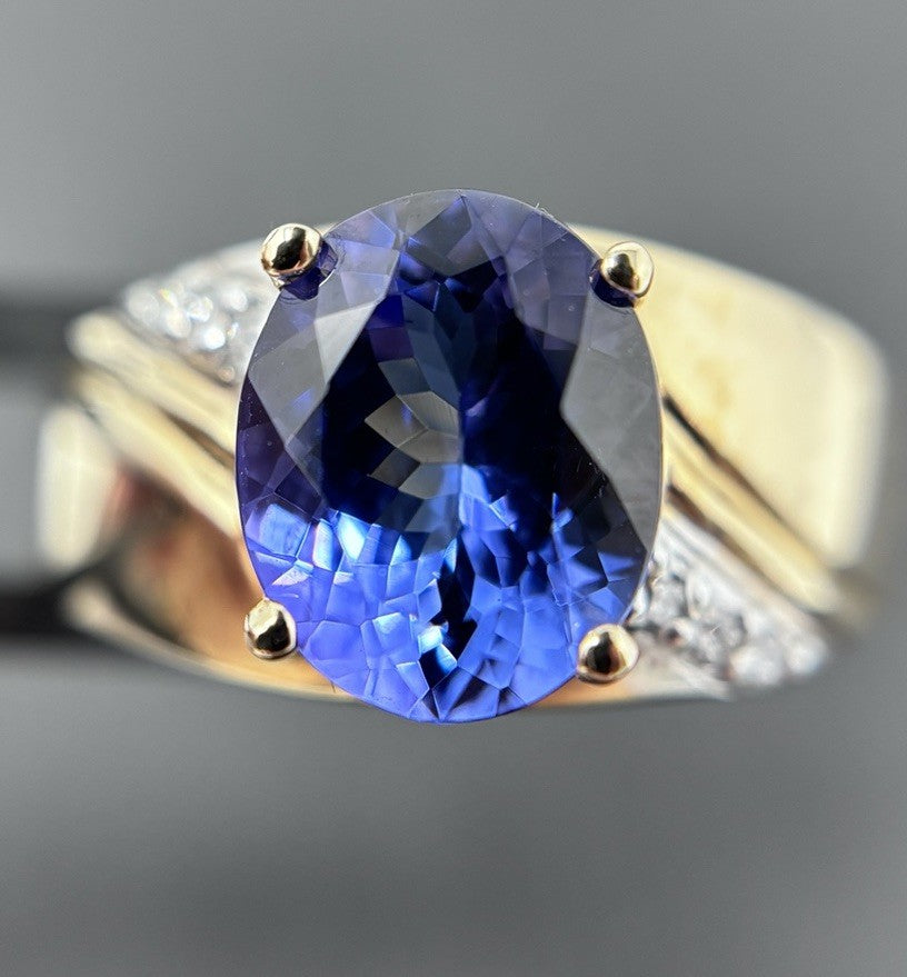 585 Gold Ring Tansanit 4ct Solitärring Harry Ivens 14K