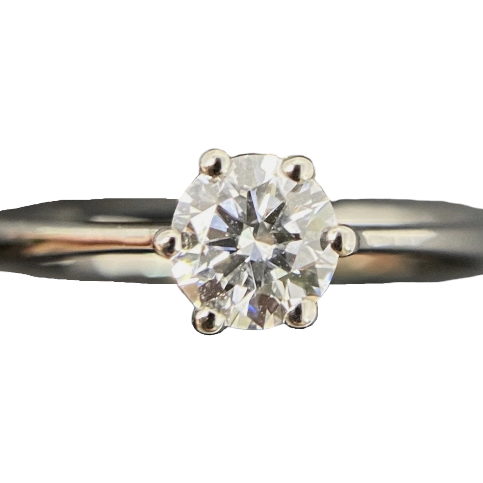 Platin Ring 0,5 Karat Solitärring mit funkelndem Brillant Diamantring | Gr. 53