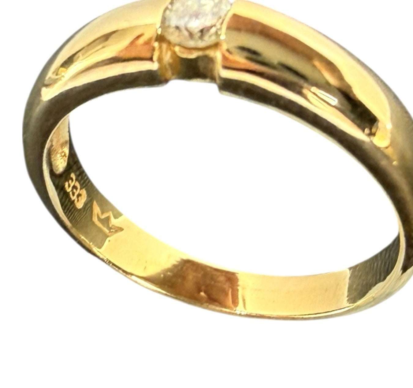 Brillanten Ring 0,1 ct Brillant Ring Goldring 8K/333 Gr. 53