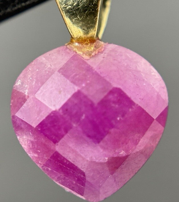 585 Gold Anhänger Rubin Herzschliff 10mm 14K