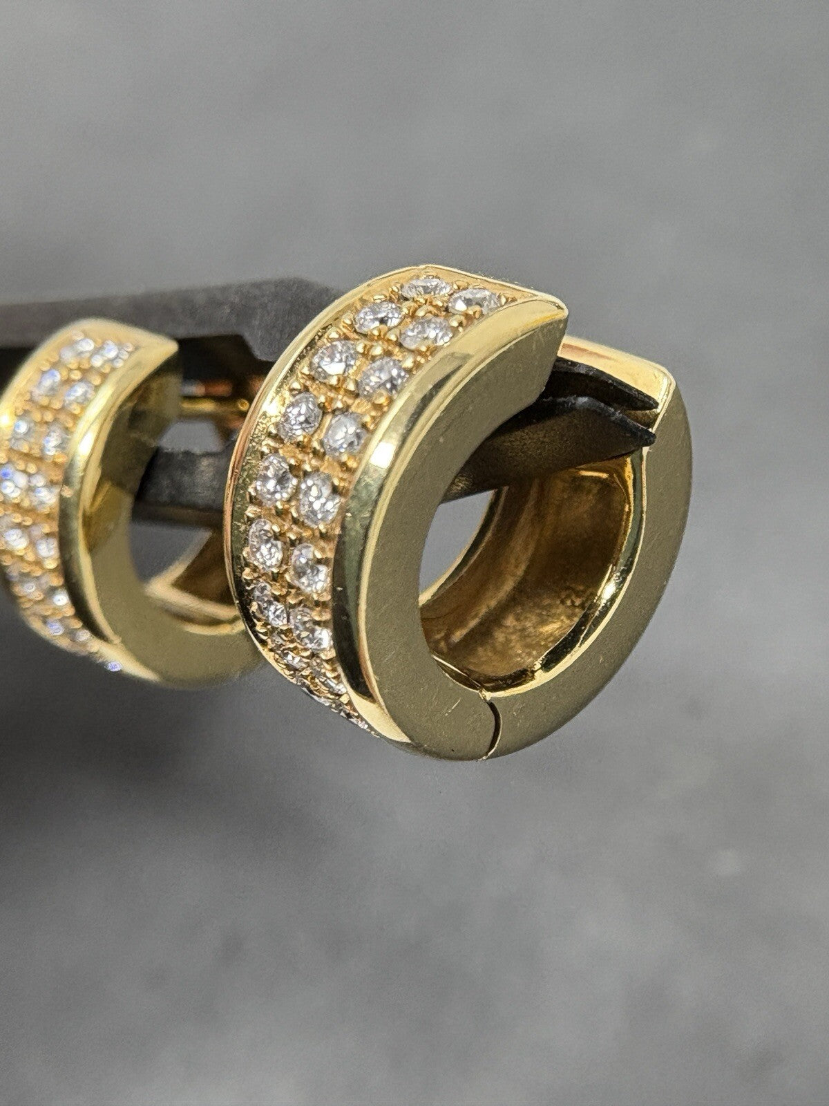 750 Gold Ohrringe Creolen 0,5ct Brillanten Diamanten 18K