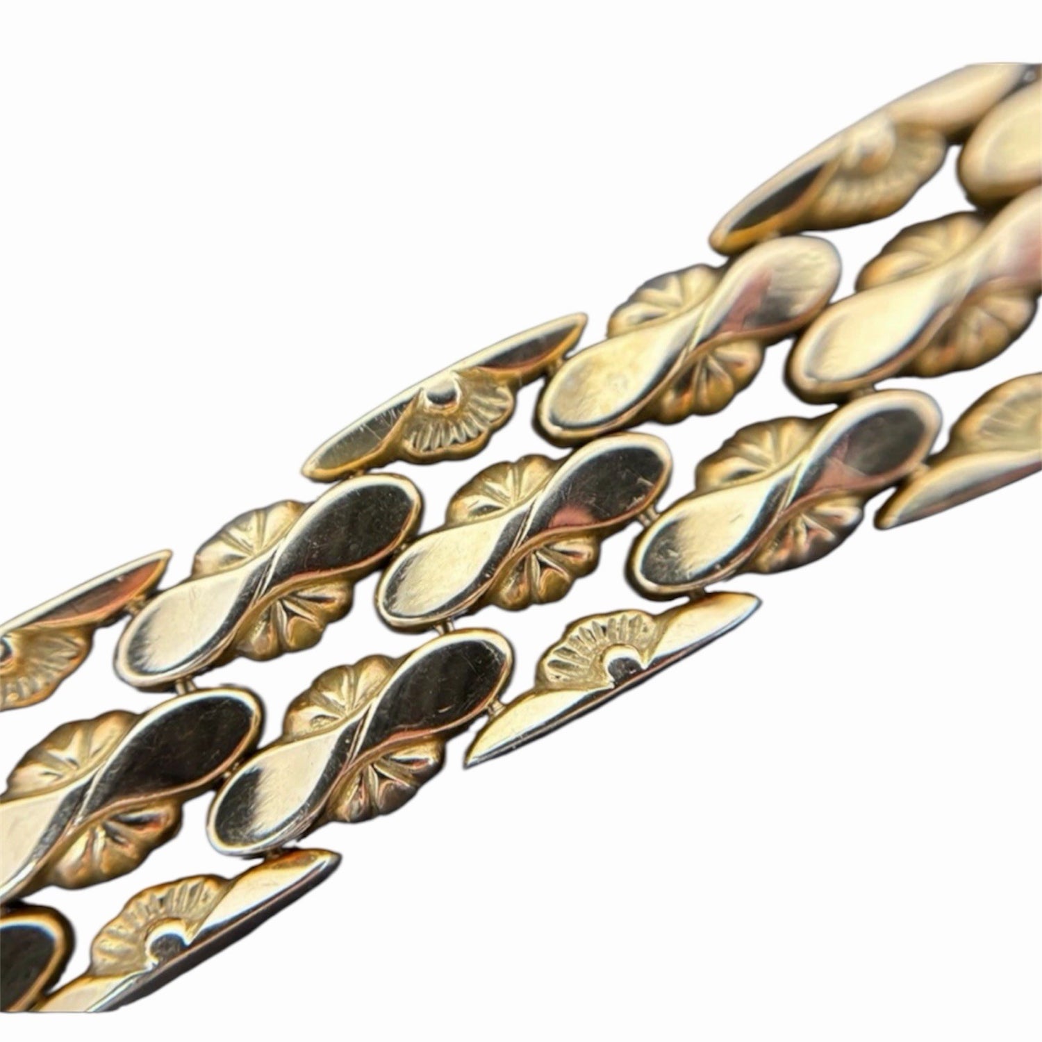 Gelbgold Vintage Goldarmband Damen 14K/585 16cm 13mm