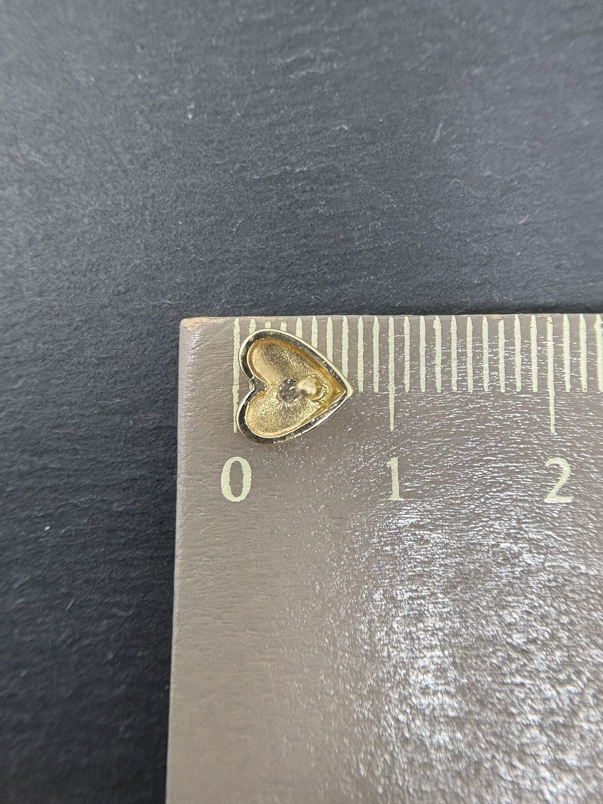 Ohrstecker Gelbgold Herzförmig | Steinchen Brillantenschliff 14K/585